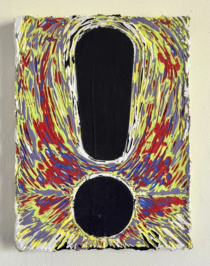 Exclamation Mark On Gouge Carved Background
