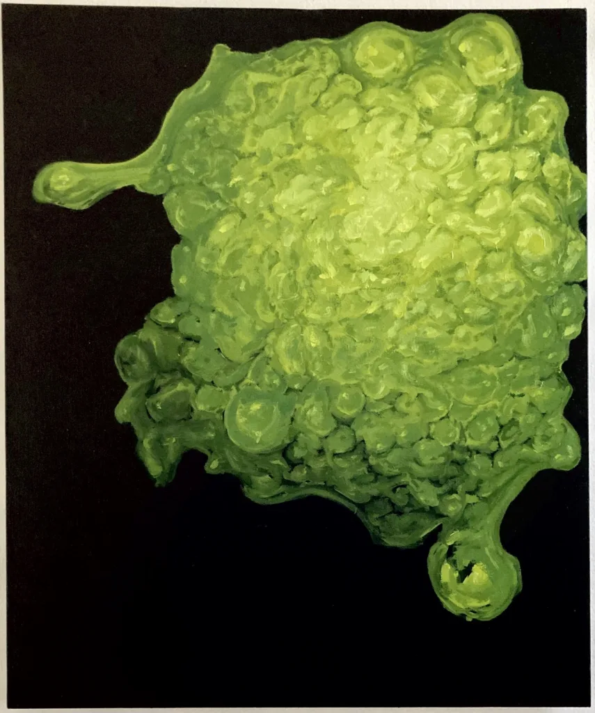 Green Slime Blob On Black Background