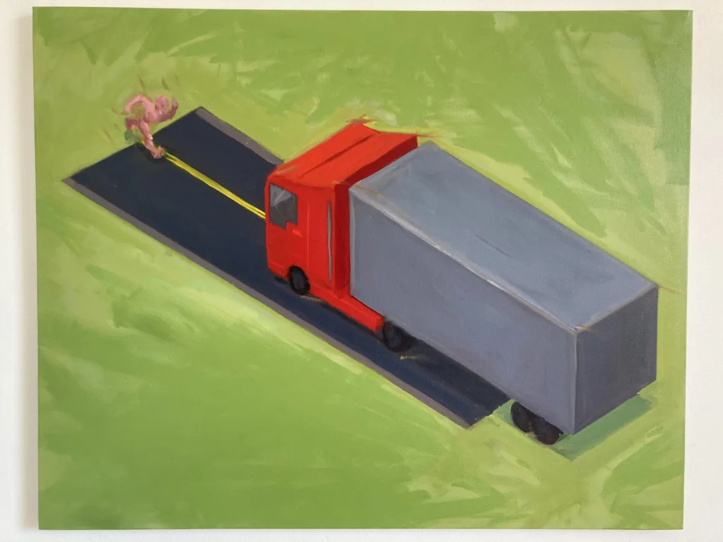 Man And Truck In Isometric Perspective