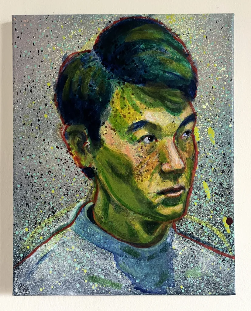 Semi Pointilist Portrait Of Asian Man
