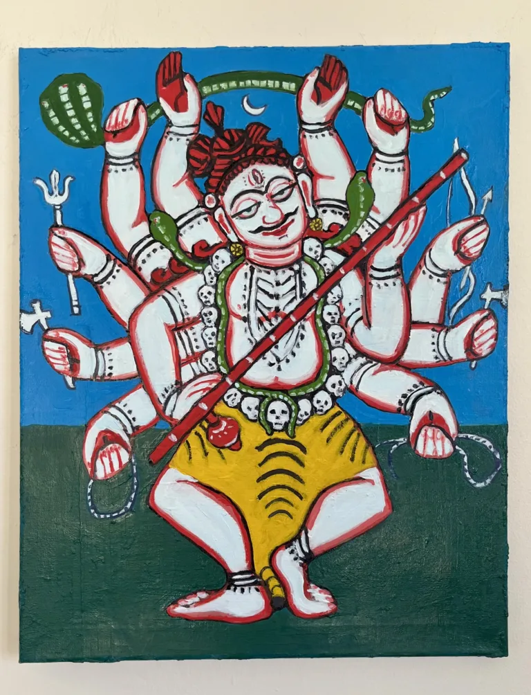 Shiva Study West Bengal Style — painting; of a single figure; in oil on canvas