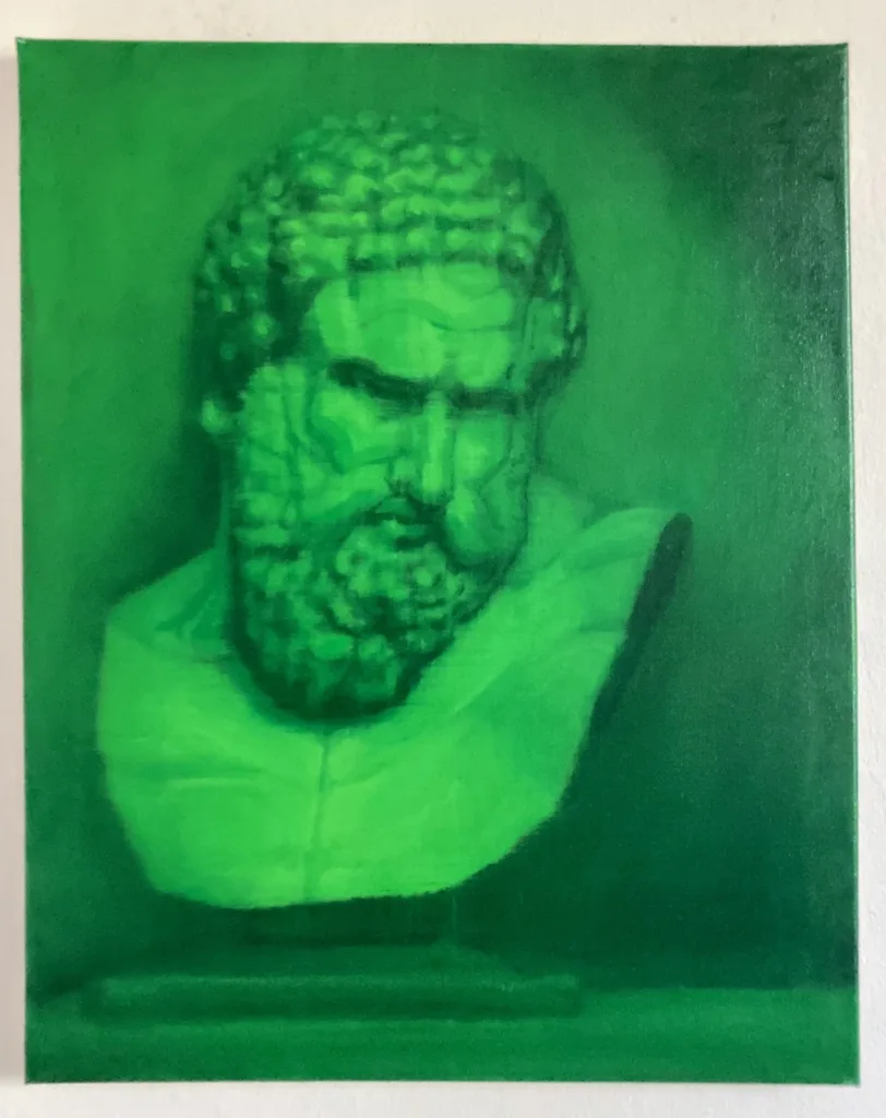 Study Of Hercules Bust In Green