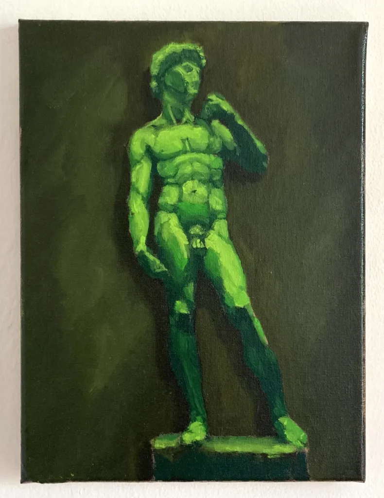Study Of Michelangelos David In Green