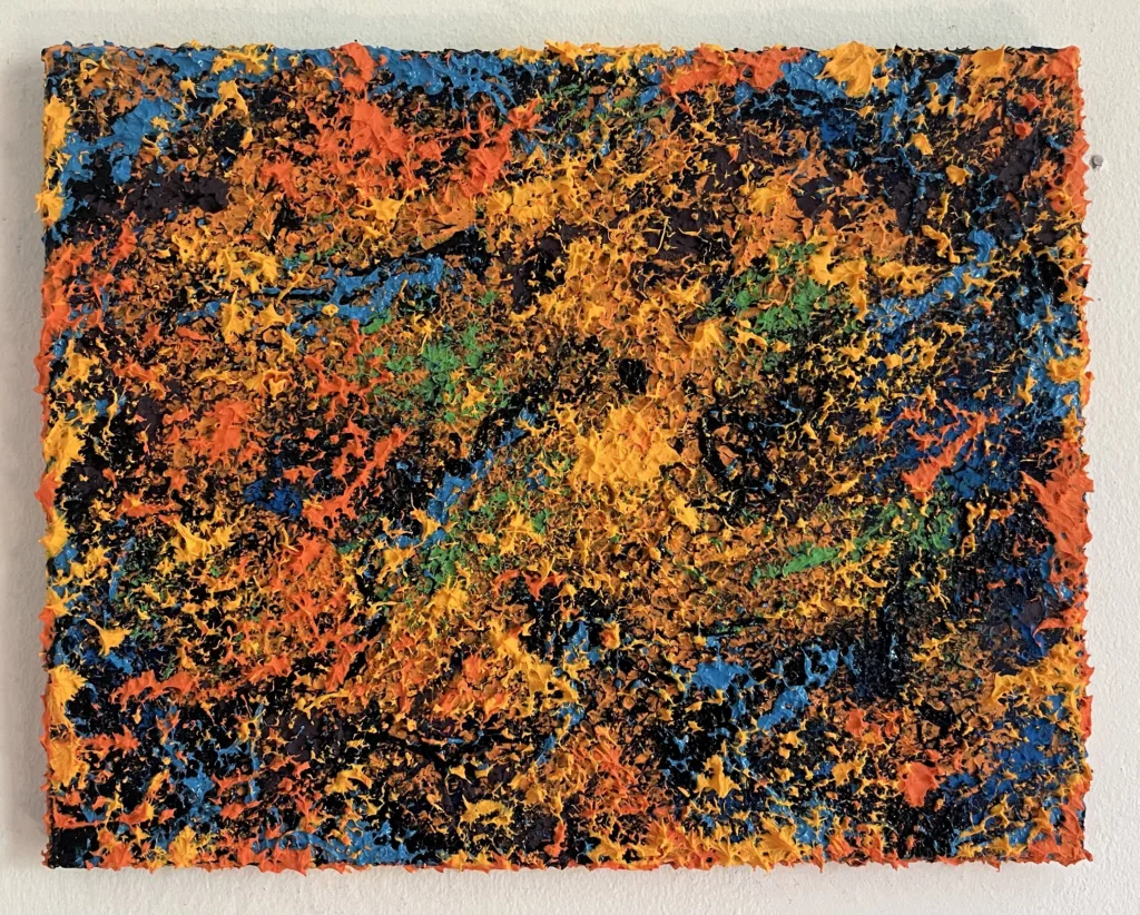 Textured Abstraction In Yellow Orange Blue