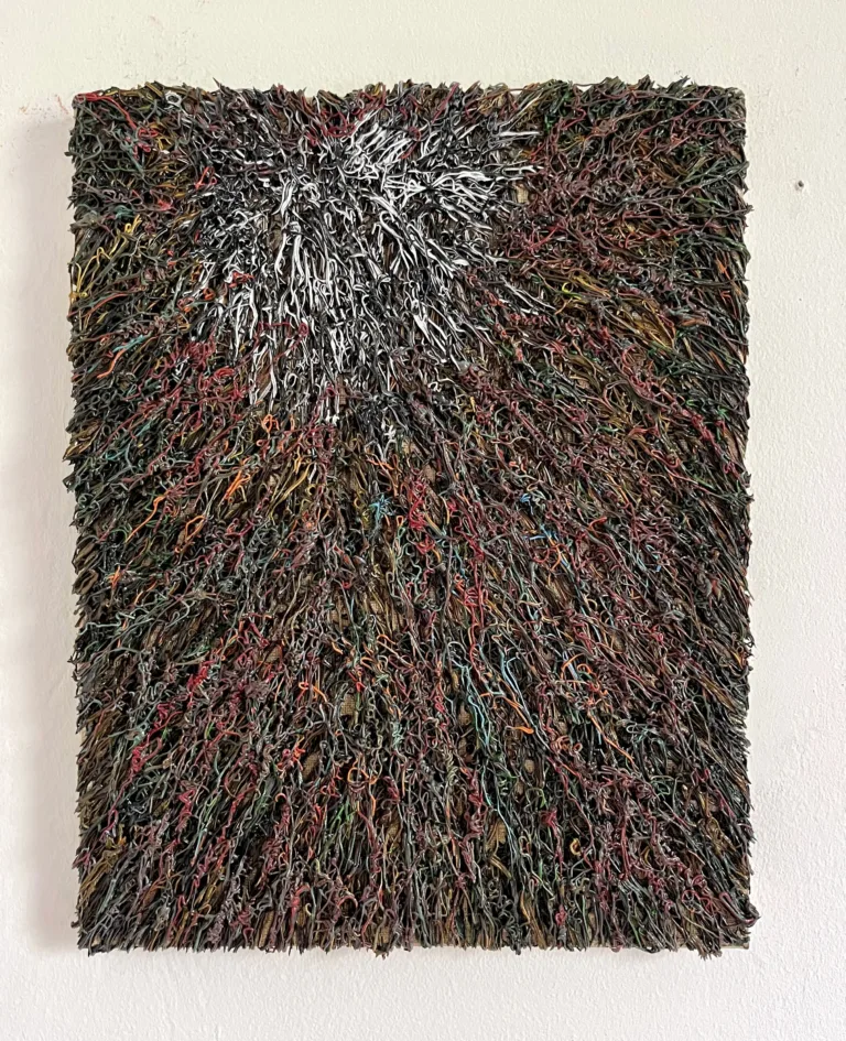 The Network Is The Computer Tactile Squeeze — painting; of an object; in oil on canvas; brown and white tones