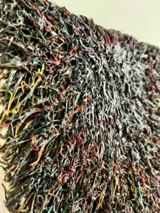 The Network Is The Computer Tactile Squeeze — painting; of an object; in oil on canvas; brown and white tones — detail 2 of 3, close-up of surface texture