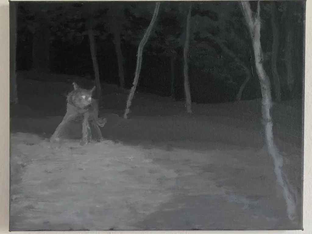 Yardcam Landscape Grayscale With Coyote